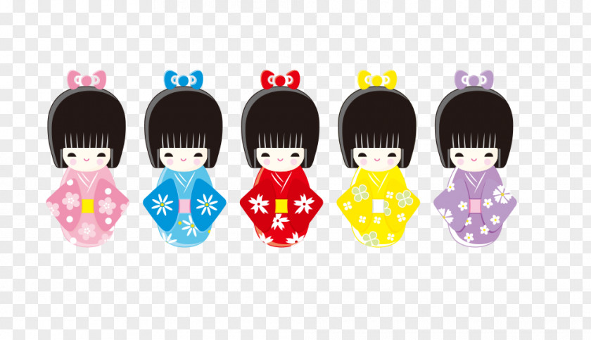 Vector Japanese Doll Cartoon Poster PNG