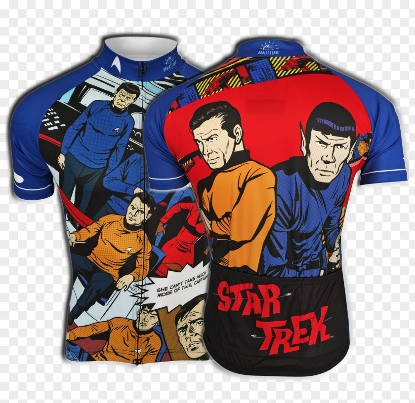 Cyclist Front T-shirt Cycling Jersey Sleeve Star Trek PNG