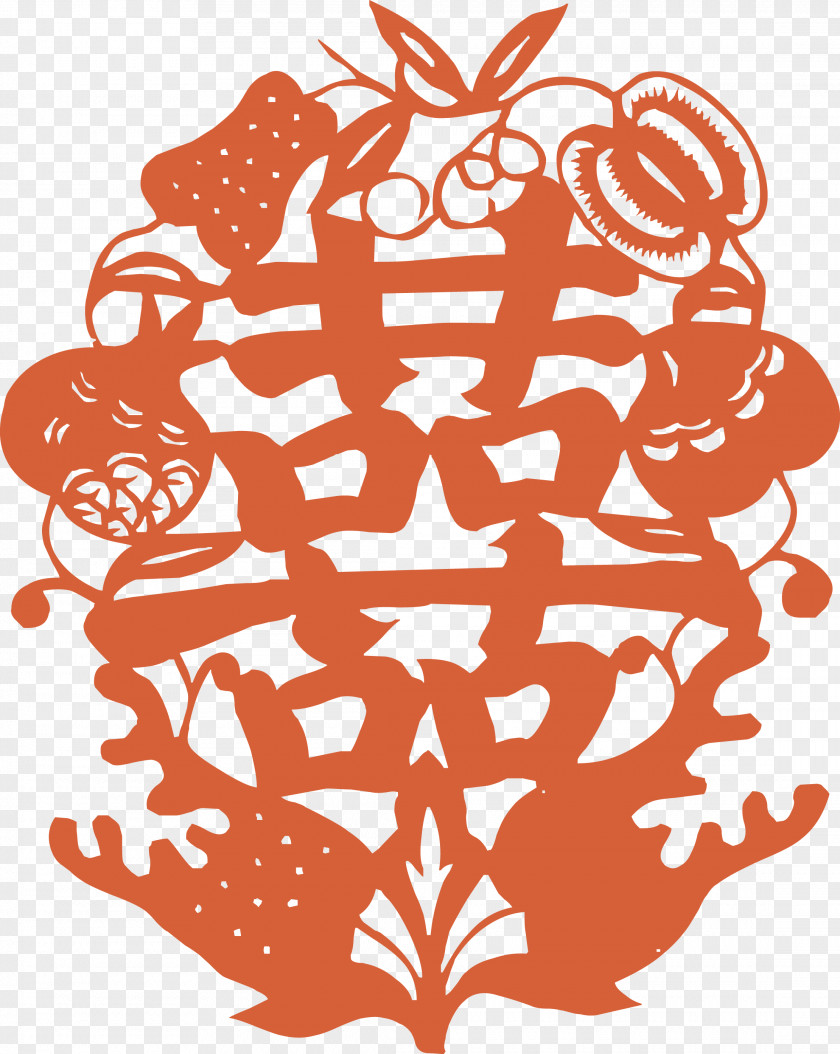 Farm Products Happiness Word Vector Double Papercutting Chinese Paper Cutting Clip Art PNG