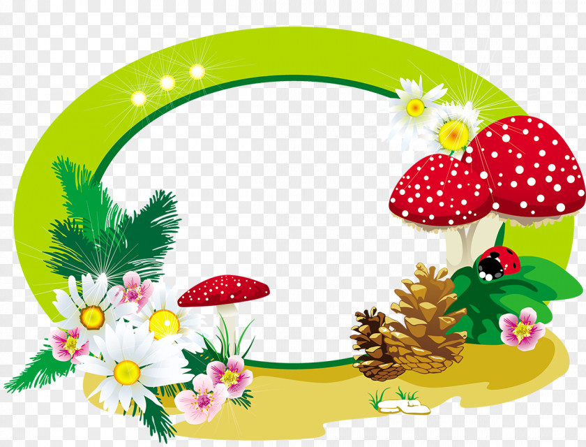 Mushroom Picture Frames Animation Paper PNG