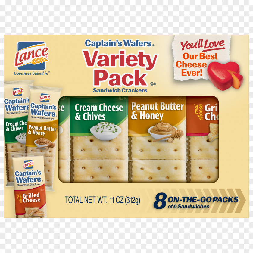 Toast Cheese Sandwich Lance Inc. Captain's Wafers Cracker PNG
