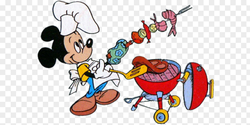 Barbecue Cartoon Mickey Mouse Grilling Chef Clip Art PNG