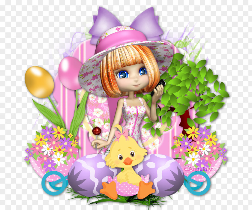 Easter Flowering Plant Cartoon Doll PNG