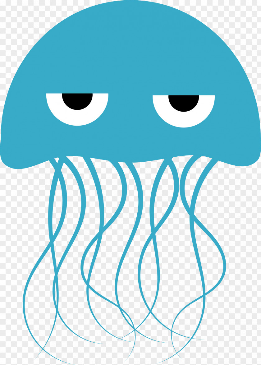 Cute Logo Blue Jellyfish Clip Art PNG