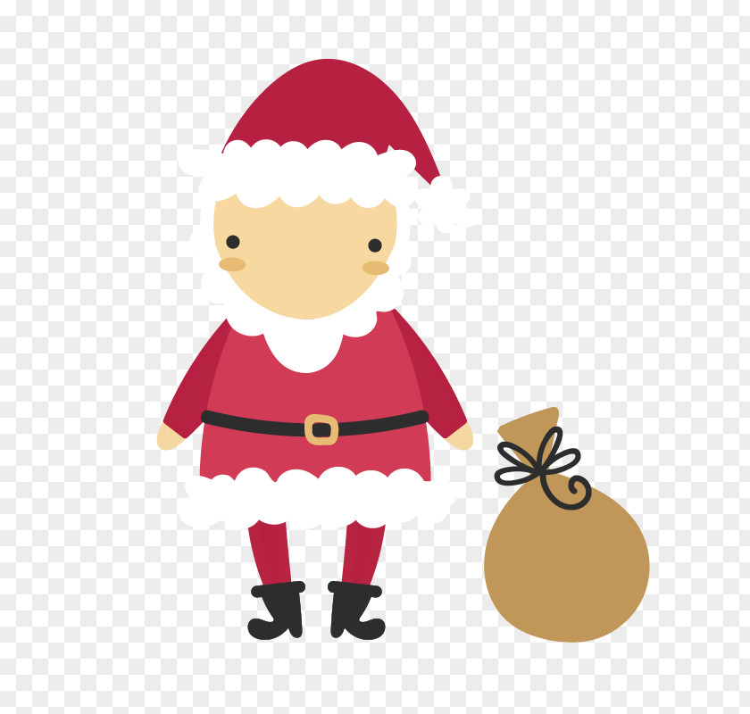 Santa Claus With Sack Christmas Ornament Computer File PNG