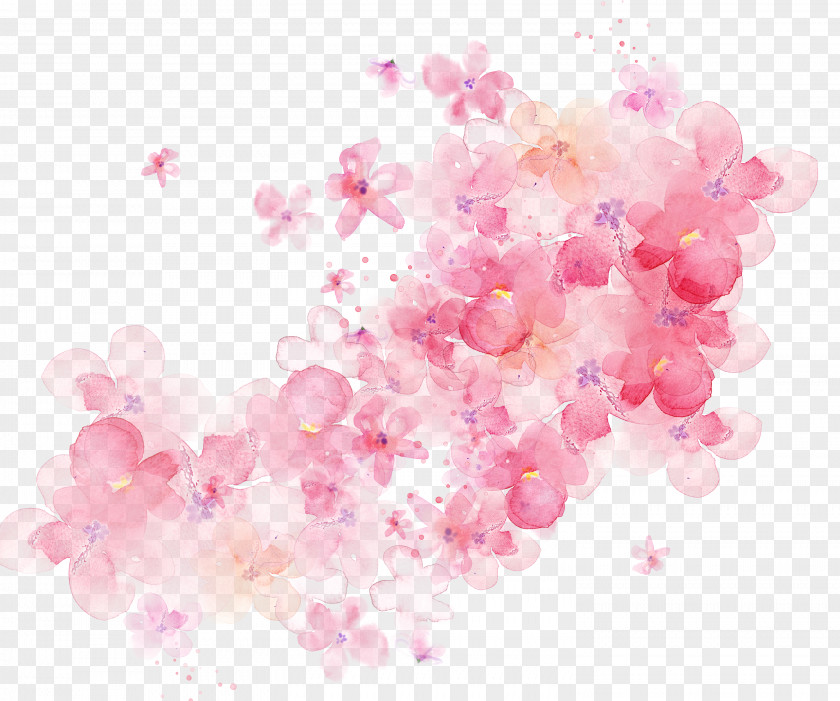 Watercolor Flowers Shading Flower Painting PNG