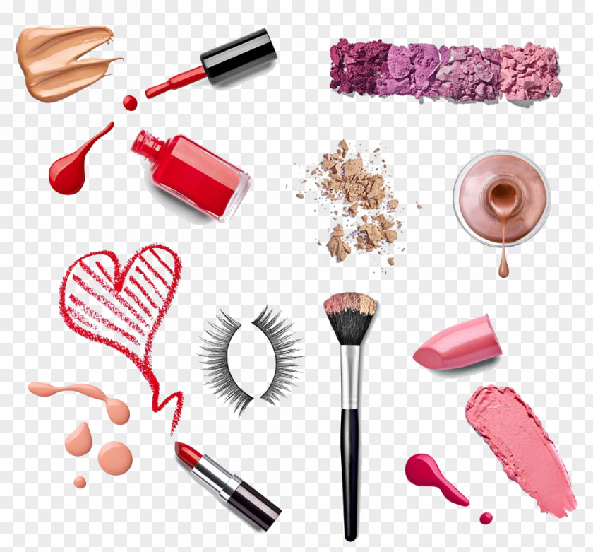 Cosmetics Makeup Brush Lipstick Make-up Nail Polish PNG