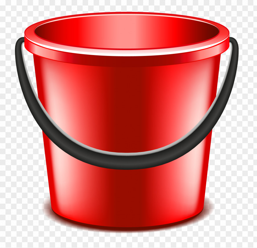 Vector Bucket Red Euclidean Illustration PNG