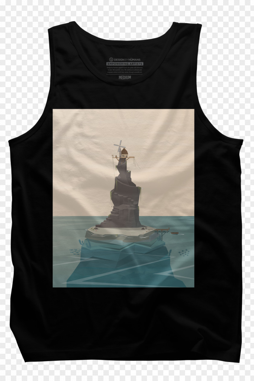 Windmill Design T-shirt Sleeveless Shirt Gilets Black M PNG