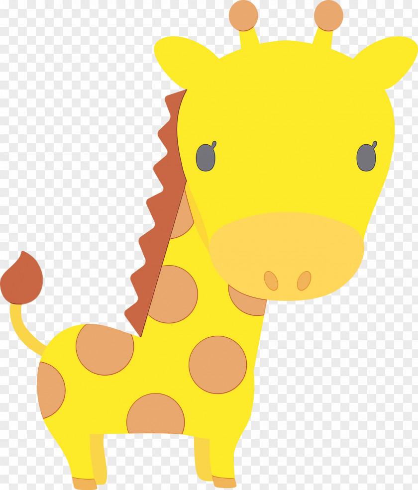 Giraffe Yellow Giraffidae Cartoon Animal Figure PNG