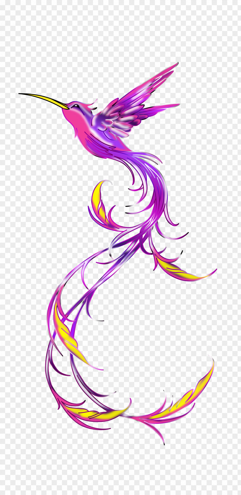 Purple Dream Hummingbird Tattoo Feather Clip Art PNG