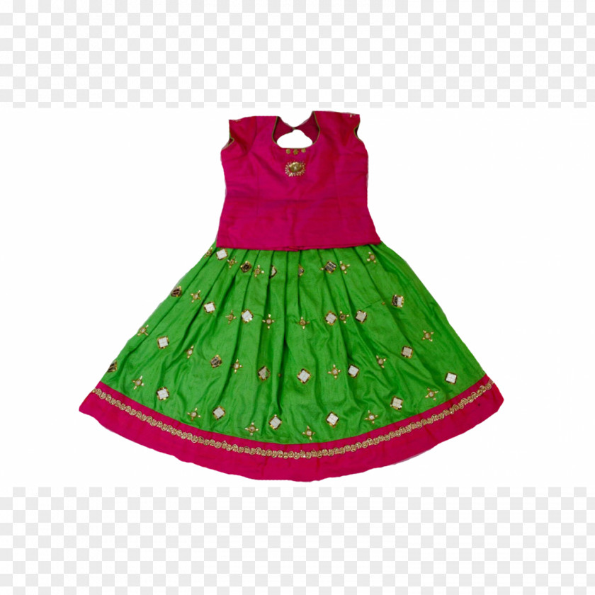 Child Green Langa Voni Lehenga Dress PNG