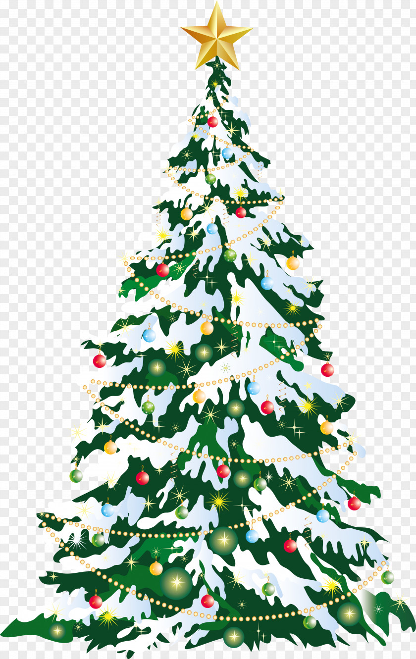 Large Deco Christmas Tree Art PNG