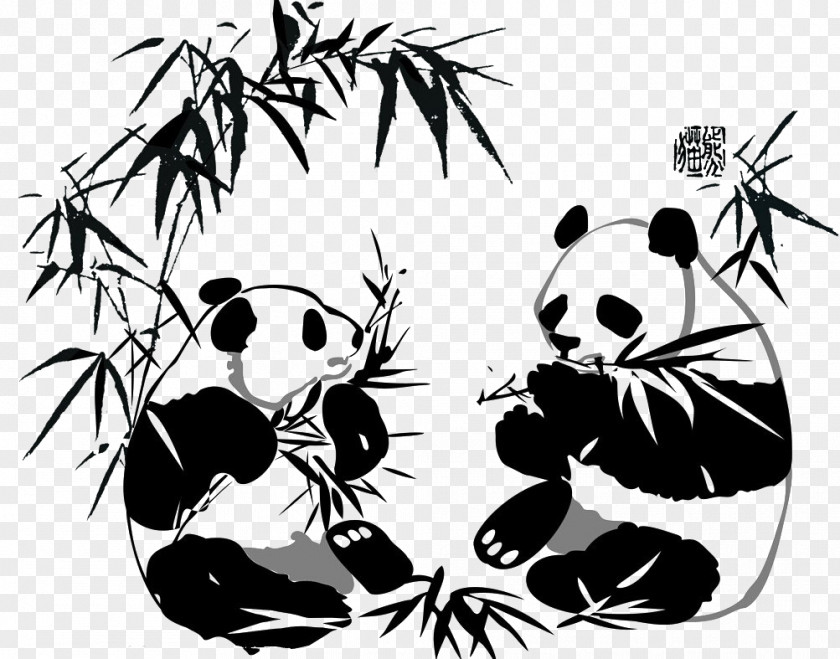 Panda Eating Bamboo Giant Paper Chinese Cuisine Take-out Car PNG