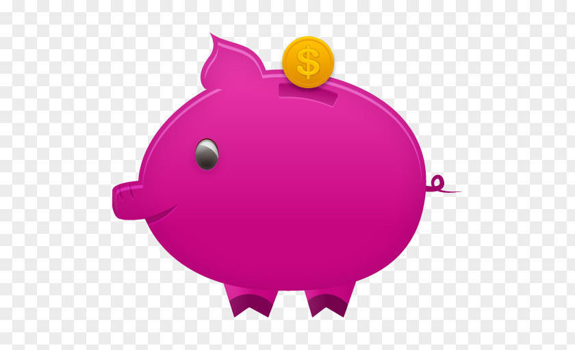 Piggy Bank Pink Purple Snout PNG