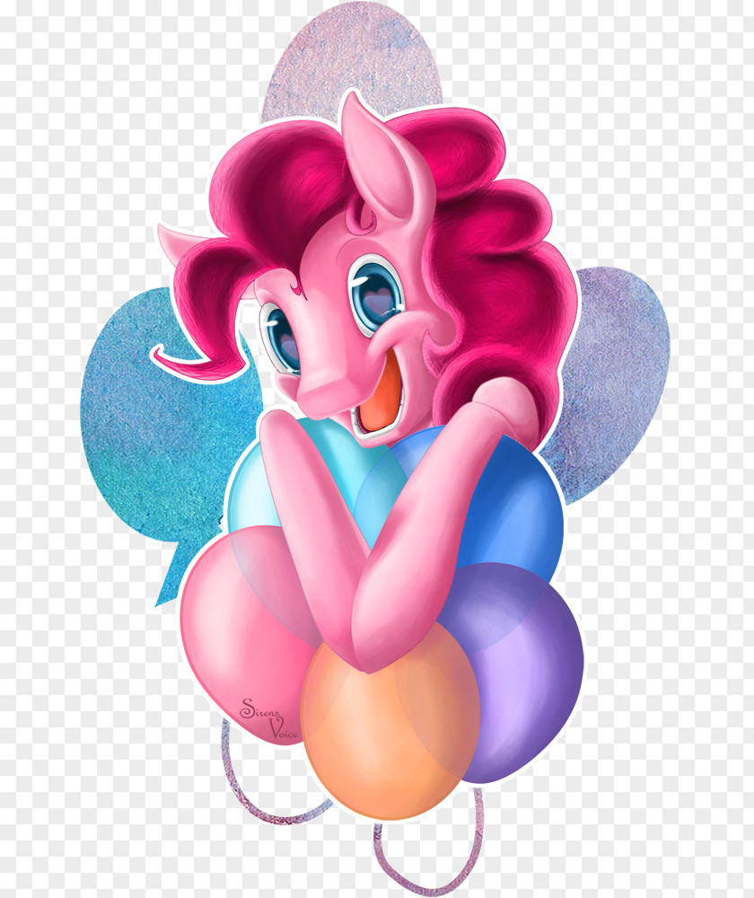 Pinkie Pie Balloons Pink M Illustration Animated Cartoon Character Fiction PNG