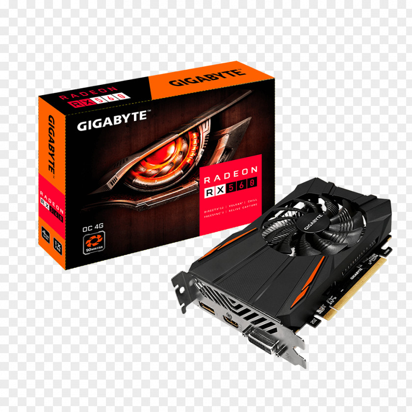GPU Graphics Cards & Video Adapters AMD Radeon 500 Series Gigabyte Technology Processing Unit PNG