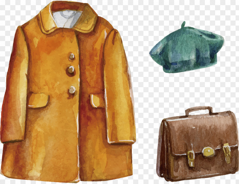 Drawing Clothes Briefcase Hat Euclidean Vector PNG