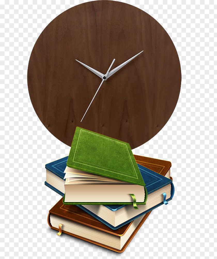 Wooden Wall Clock Dial Aesthetic And Creative Dictionary Online Book Limin Times E-book Bookmark PNG