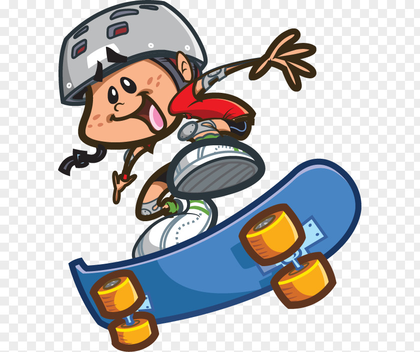 Cartoon Characters Riding A Scooter Pattern Skateboarding Clip Art PNG