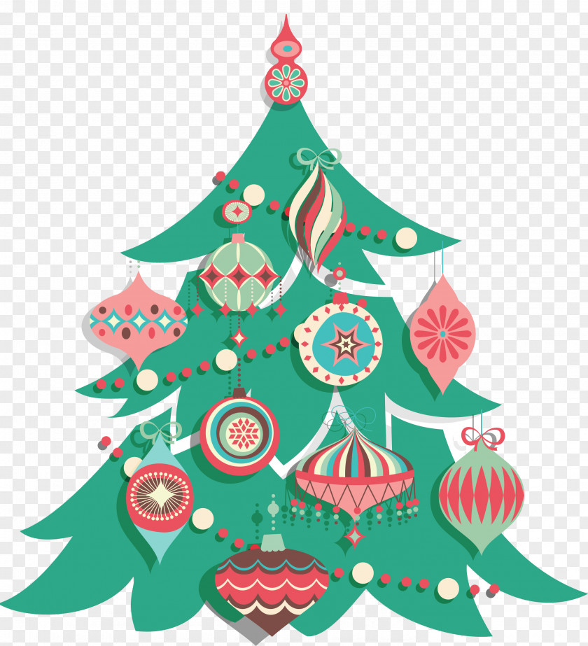 Christmas Tree Santa Claus Card Ornament PNG