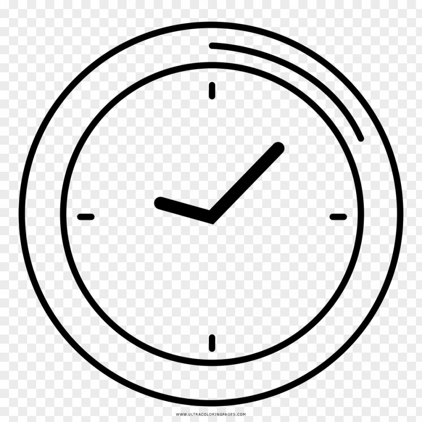 Clock Drawing Coloring Book Line Art Black And White PNG