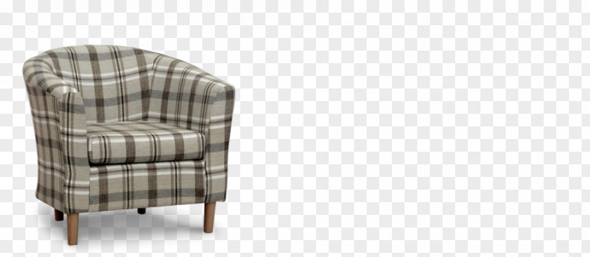 Plaid Fabric Club Chair Slipcover Swivel Couch PNG
