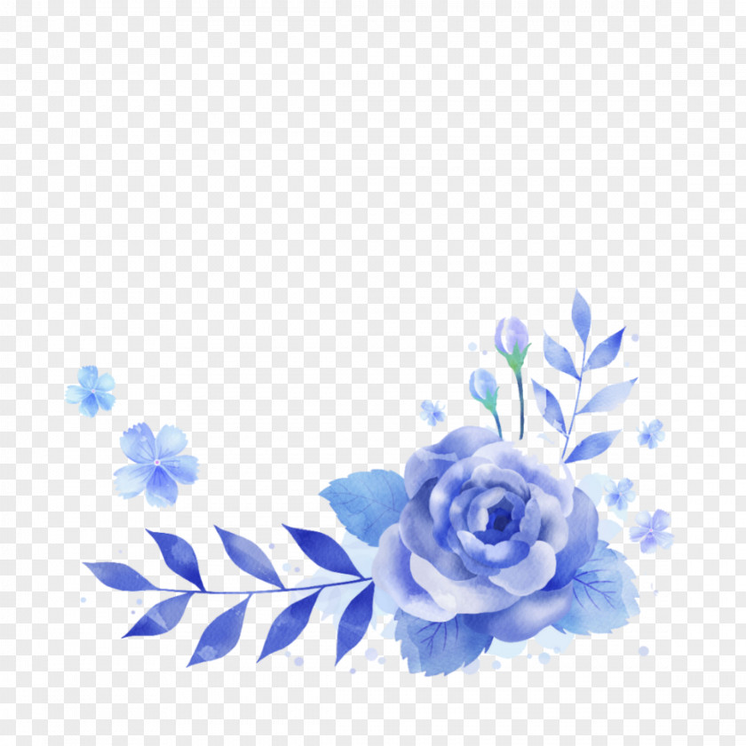 Rose Blue Garden Roses Watercolor Painting Stock Photography PNG