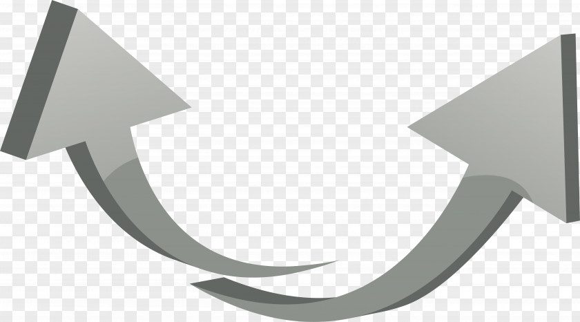 Gray Curved Arrows PNG