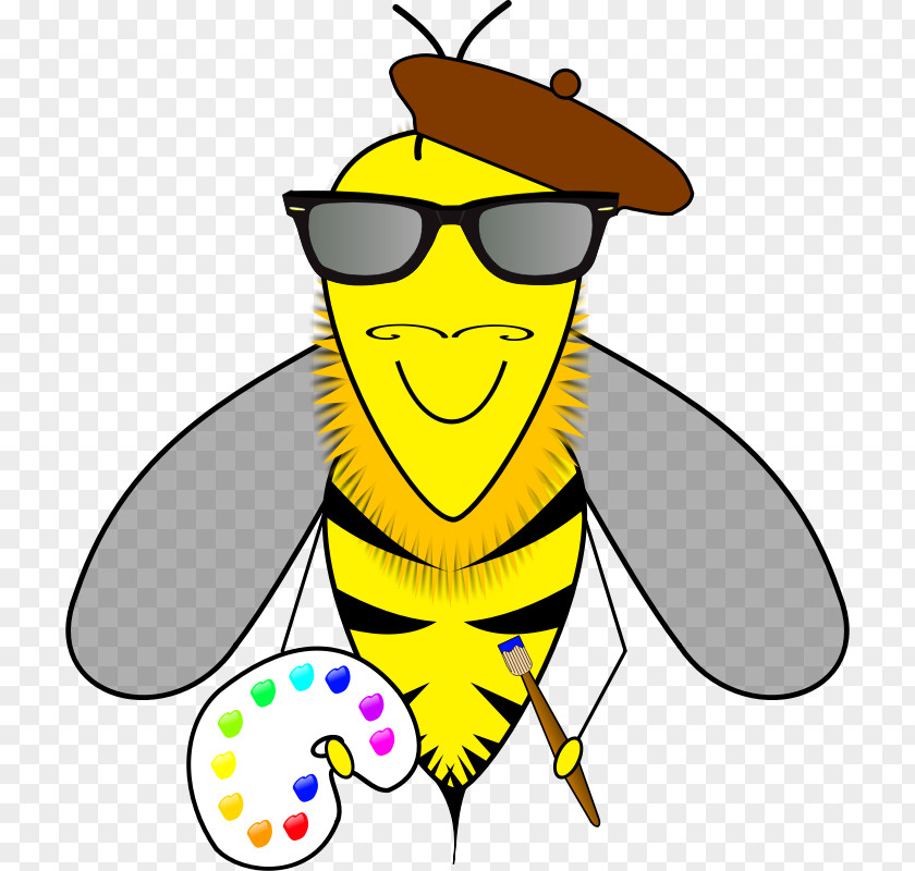 Hipster Cliparts Honey Bee Beehive Clip Art PNG