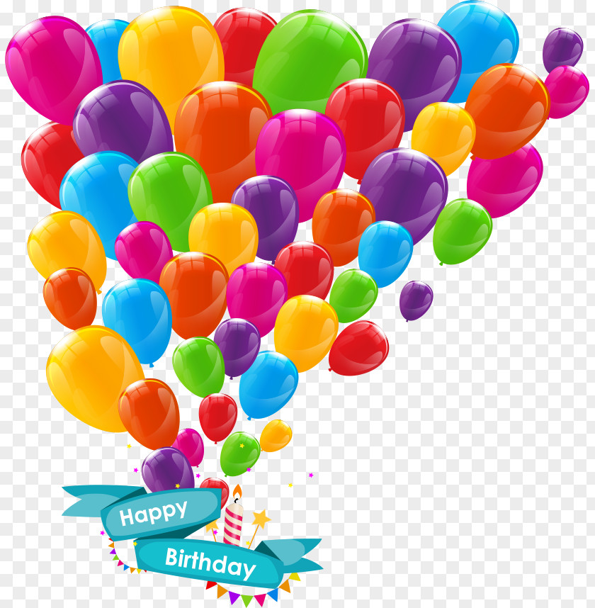 Vector Colorful Balloons Balloon Birthday Greeting Card Illustration PNG