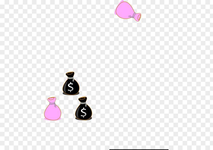 Money Bag Clip Pink M Font PNG