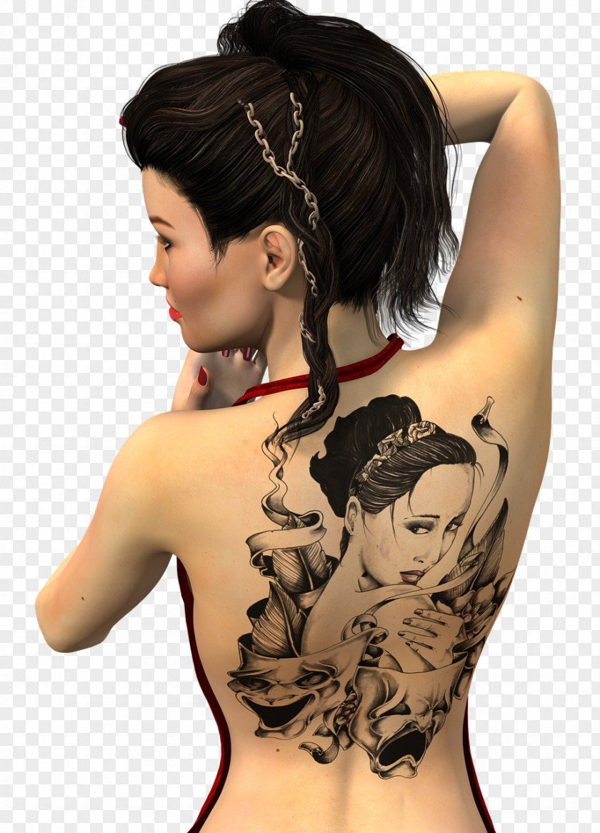 Woman Frau Tattoo Animaatio PNG