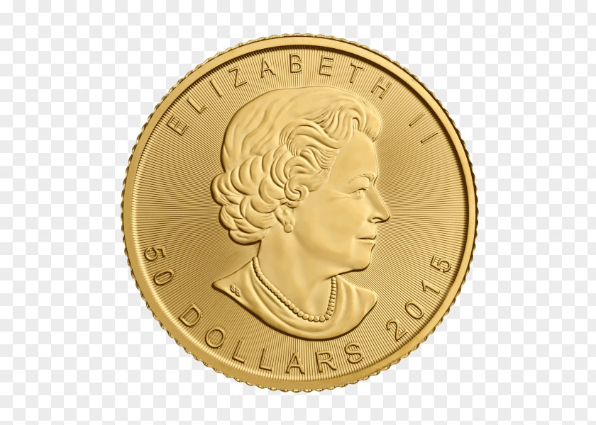 Gold Leaf Canadian Maple Bullion Coin Ounce PNG