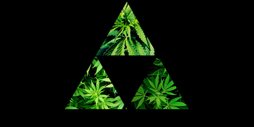 Cannabis Hemp Green Triangle Leaf PNG