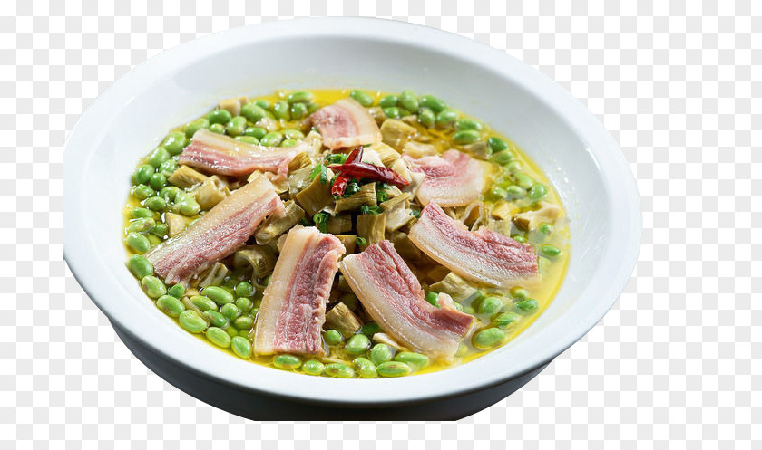 Bacon Bamboo Shoots Steamed Edamame Menma Vegetarian Cuisine Food PNG