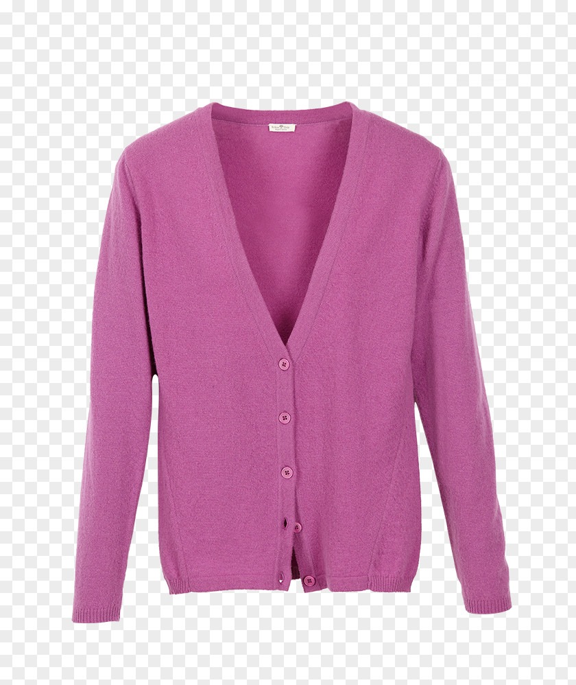 Hortensie Cardigan Neck Pink M Sleeve Product PNG