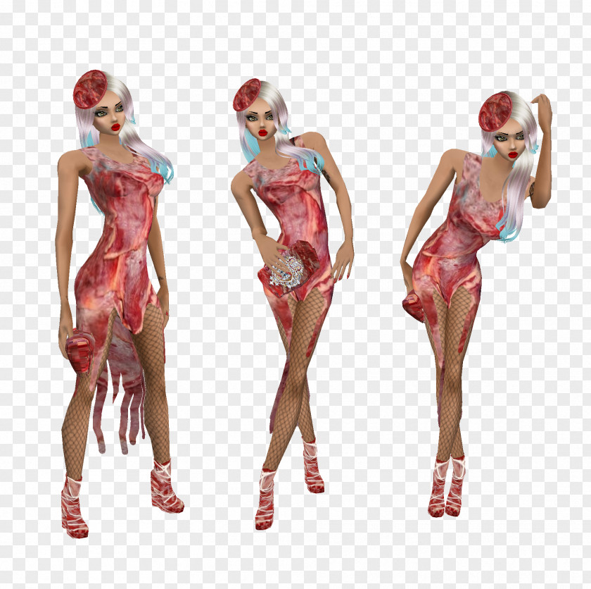 Meat Lady Gaga's Dress Person PNG