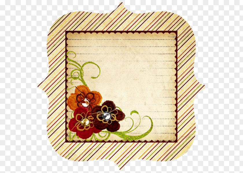 Retro Floral Sticker Material Picture Frame Wallpaper PNG