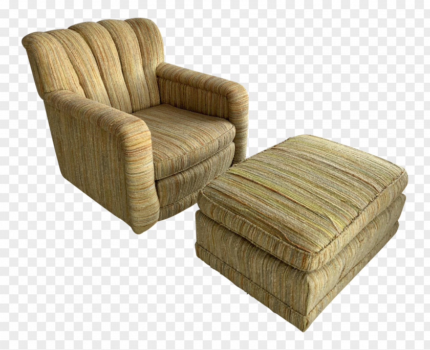 Wood Foot Rests Club Chair PNG