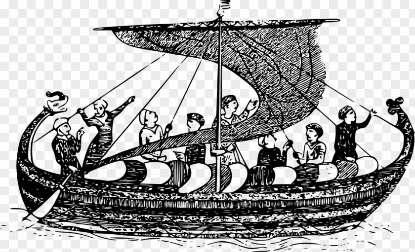 Boat People Viking Age Ships Illustration PNG