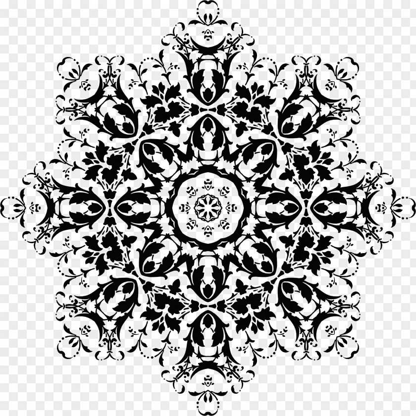 Design Black And White Ornament Shape Pattern PNG
