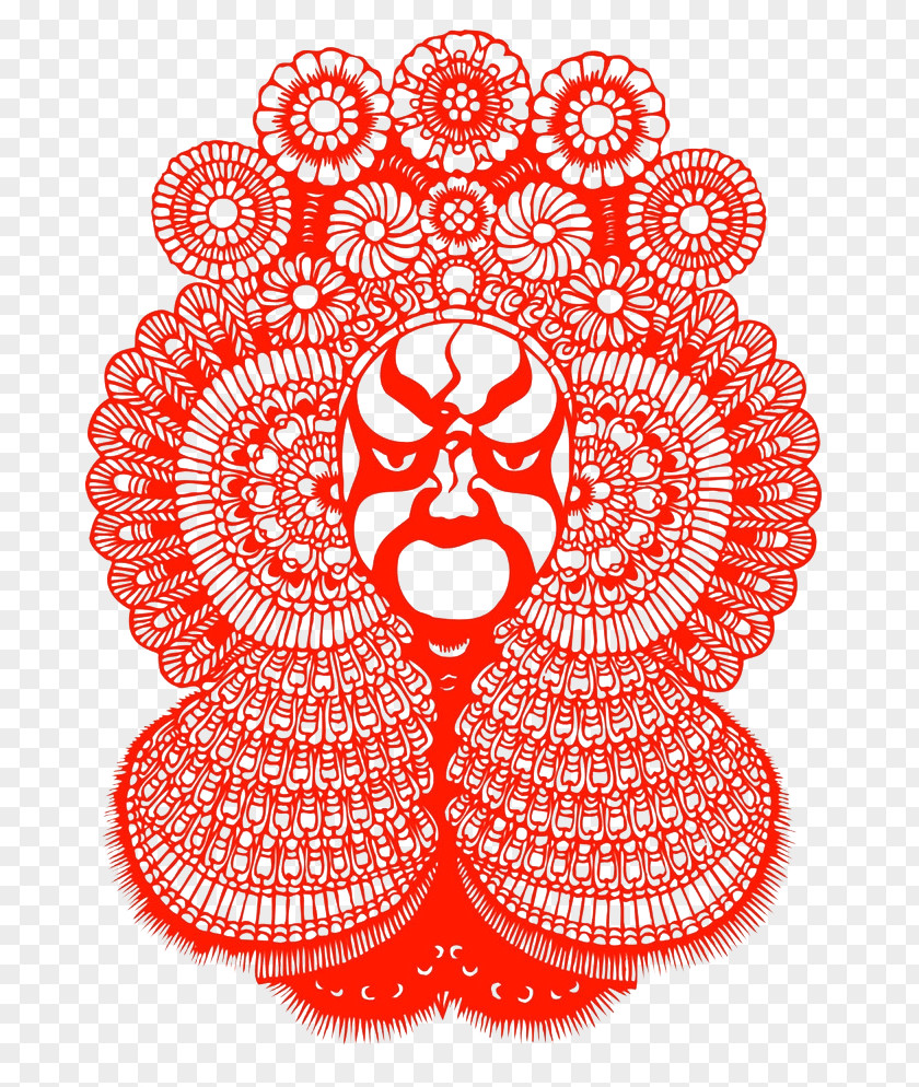 Facebook Chinese Paper Cutting Peking Opera Art PNG