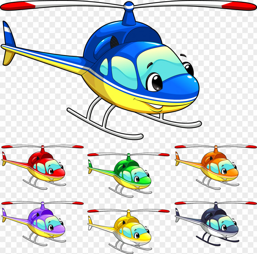 Cartoon Helicopter Airplane Aircraft PNG