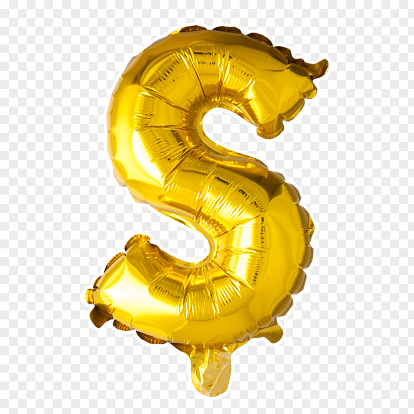 Gold Toy Balloon Party Letter Number PNG
