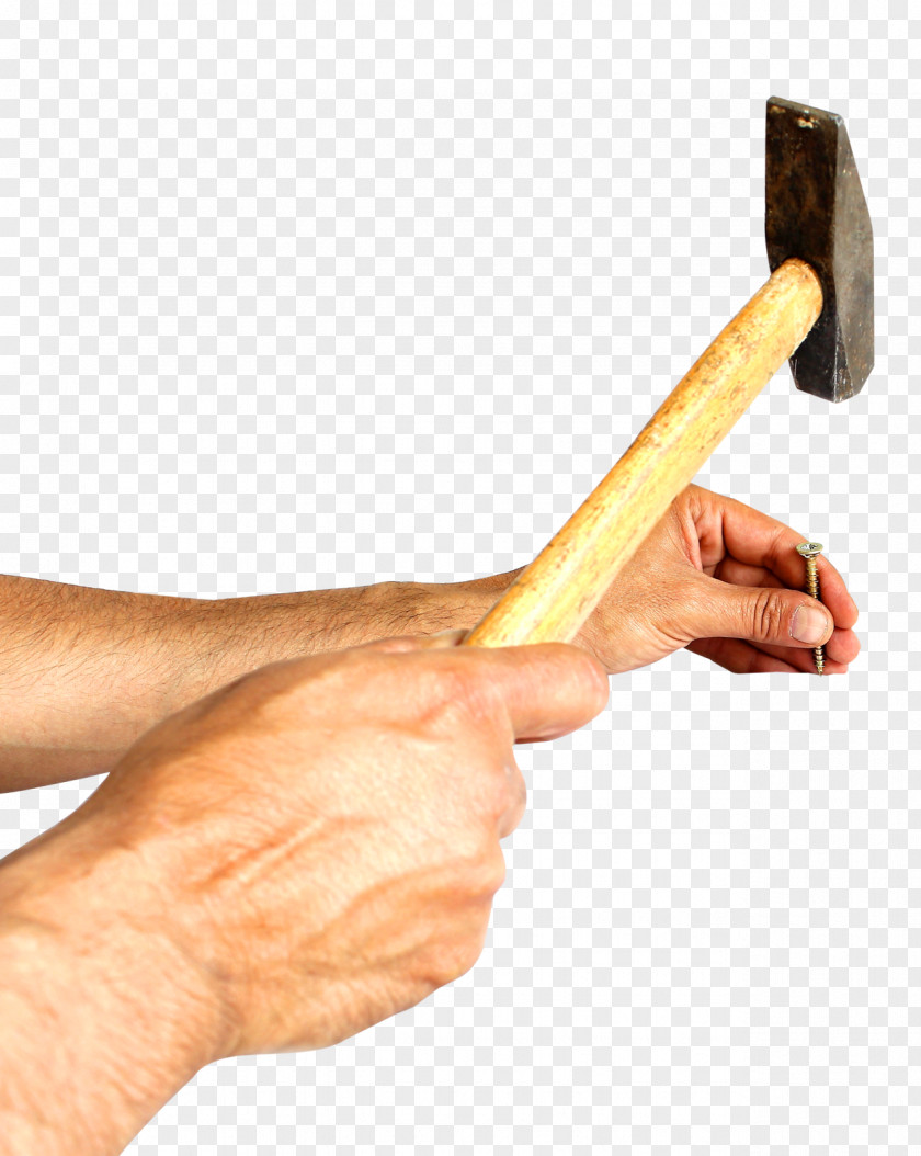 Hammering A Nail Man Tool PNG