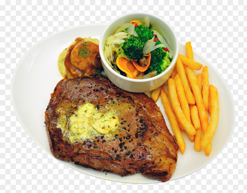 Food Plate Hamburger French Fries Pepper Steak PNG