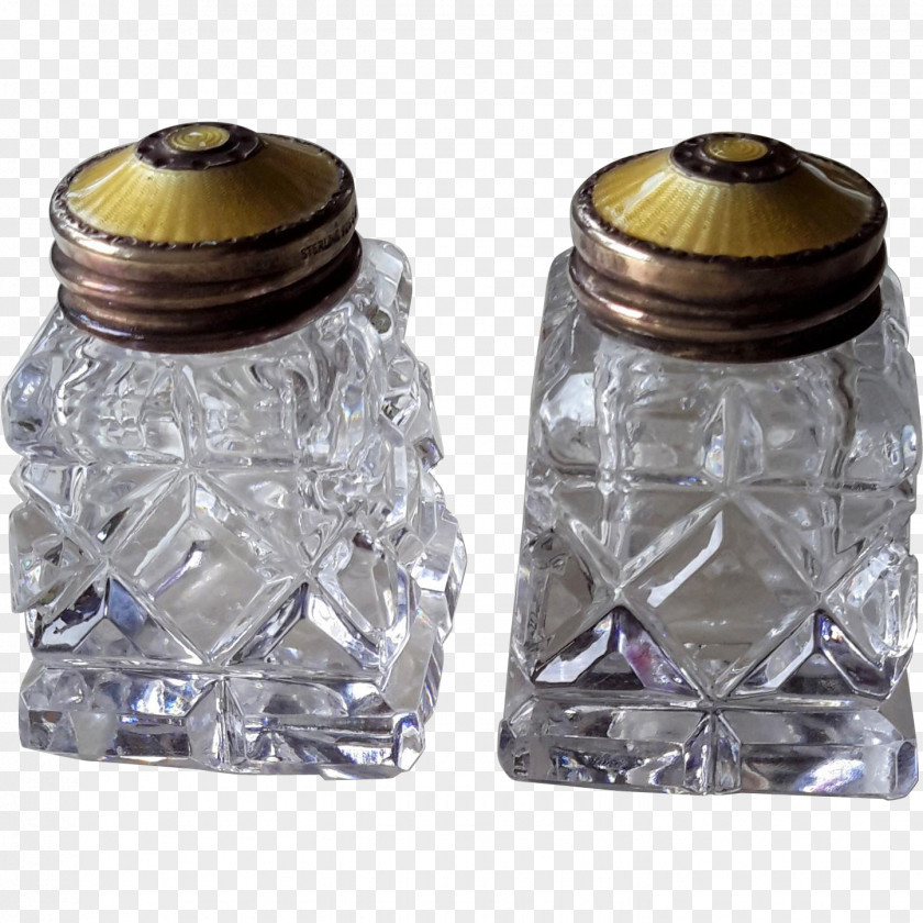 Glass Mason Jar Salt And Pepper Shakers Vitreous Enamel Antique PNG