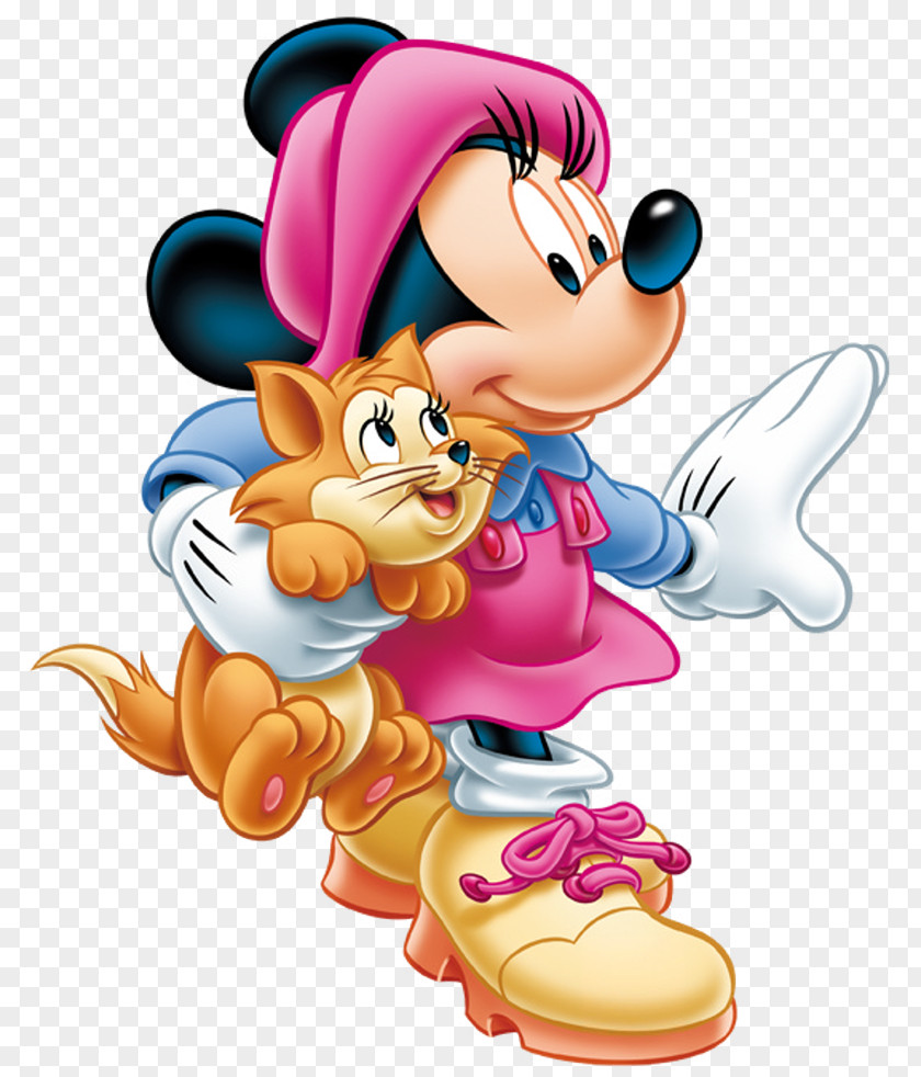 Minnie Mouse With Kitten Clip-Art Image Mickey Goofy PNG
