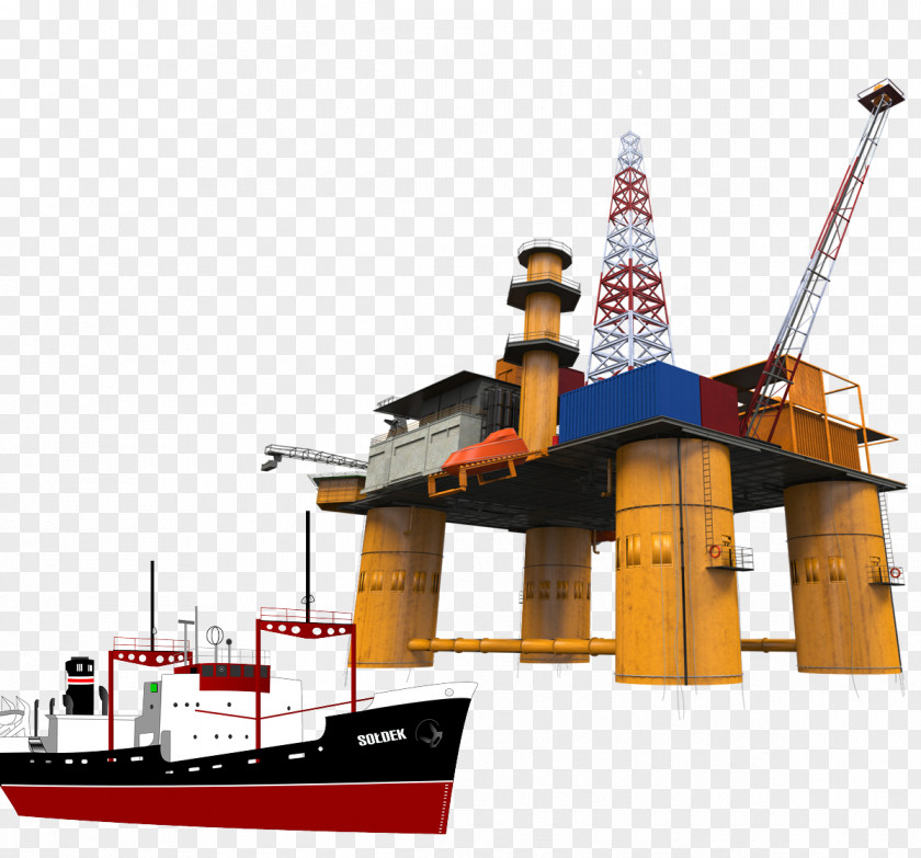 Ship Oil Platform Drilling Rig Well Petroleum PNG